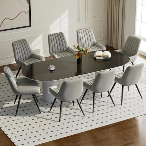 Hawthyhome Esszimmerstühle | Polsterstühle mit 10 cm Sitzkissen • künstlich Stoff Dining Chairs • Küchenstuhl mit Rückenlehne • Moderne Sessel