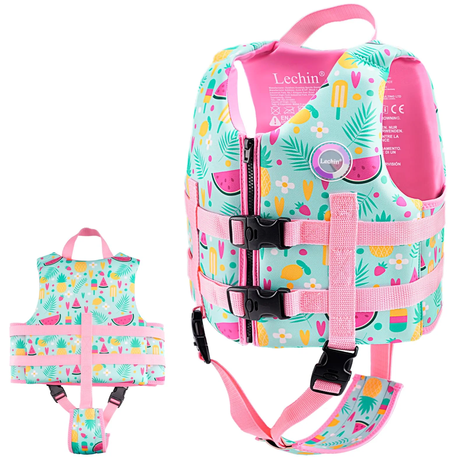Lechin Schwimmweste Kinder Schwimmhilfe aus Neopren und EPE Hilfsweste zum Schwimmenlernen