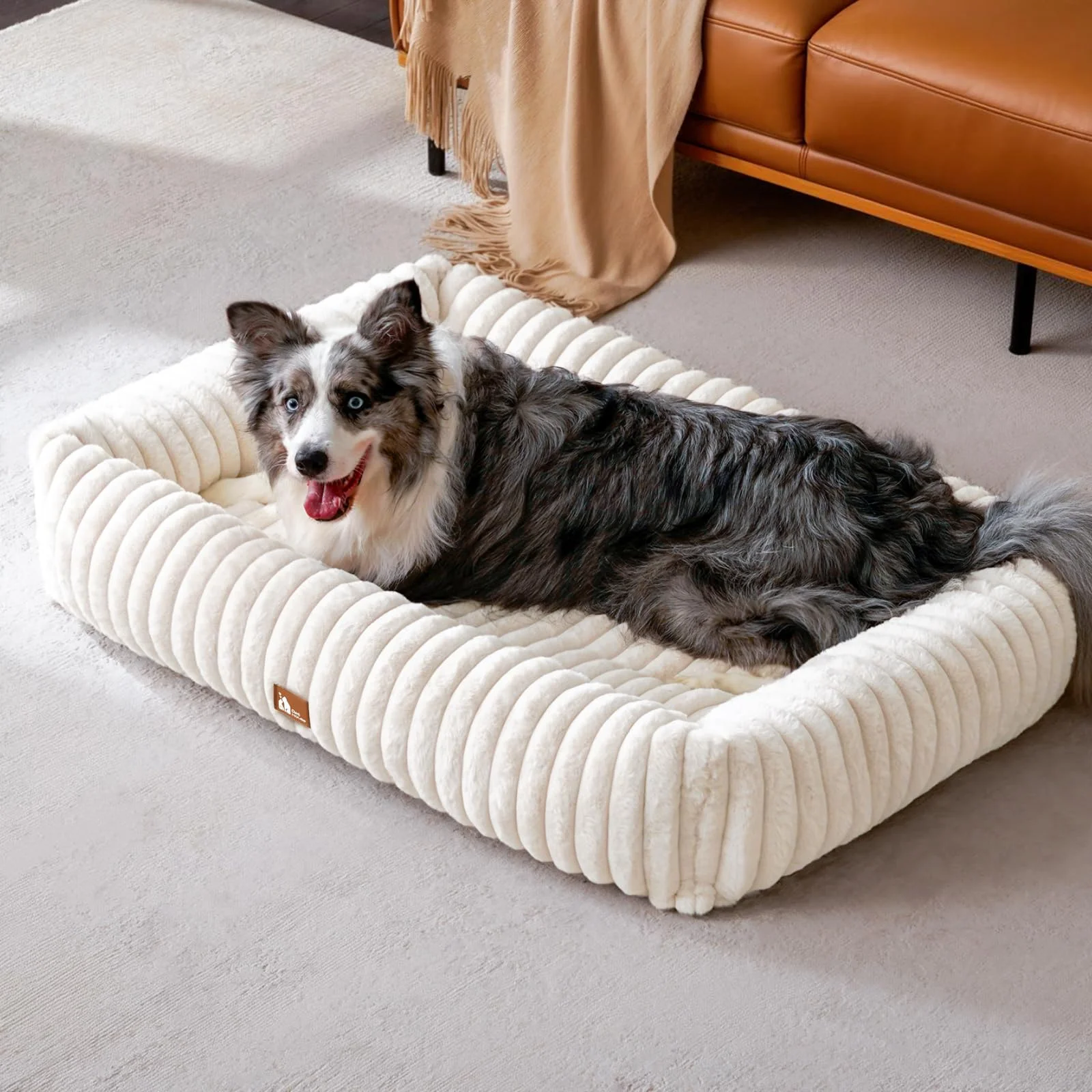Upvilla Orthopädisches Hundebett Corduroy Hundesofa Waschbar, Hundebetten mit rutschfeste Unterseite