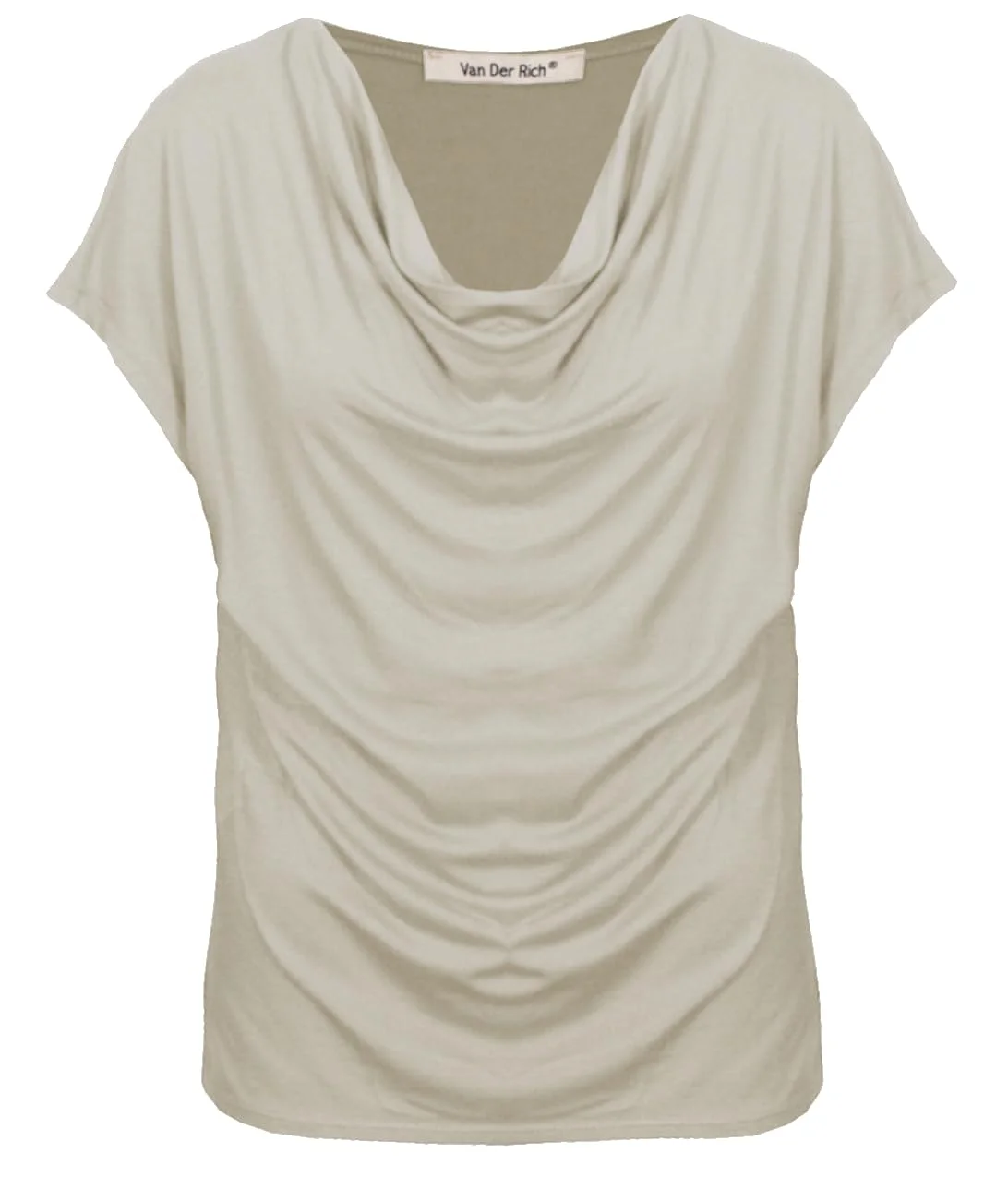 Van Der Rich ® - T-Shirt Bluse mit Wasserfallkragen - Damen