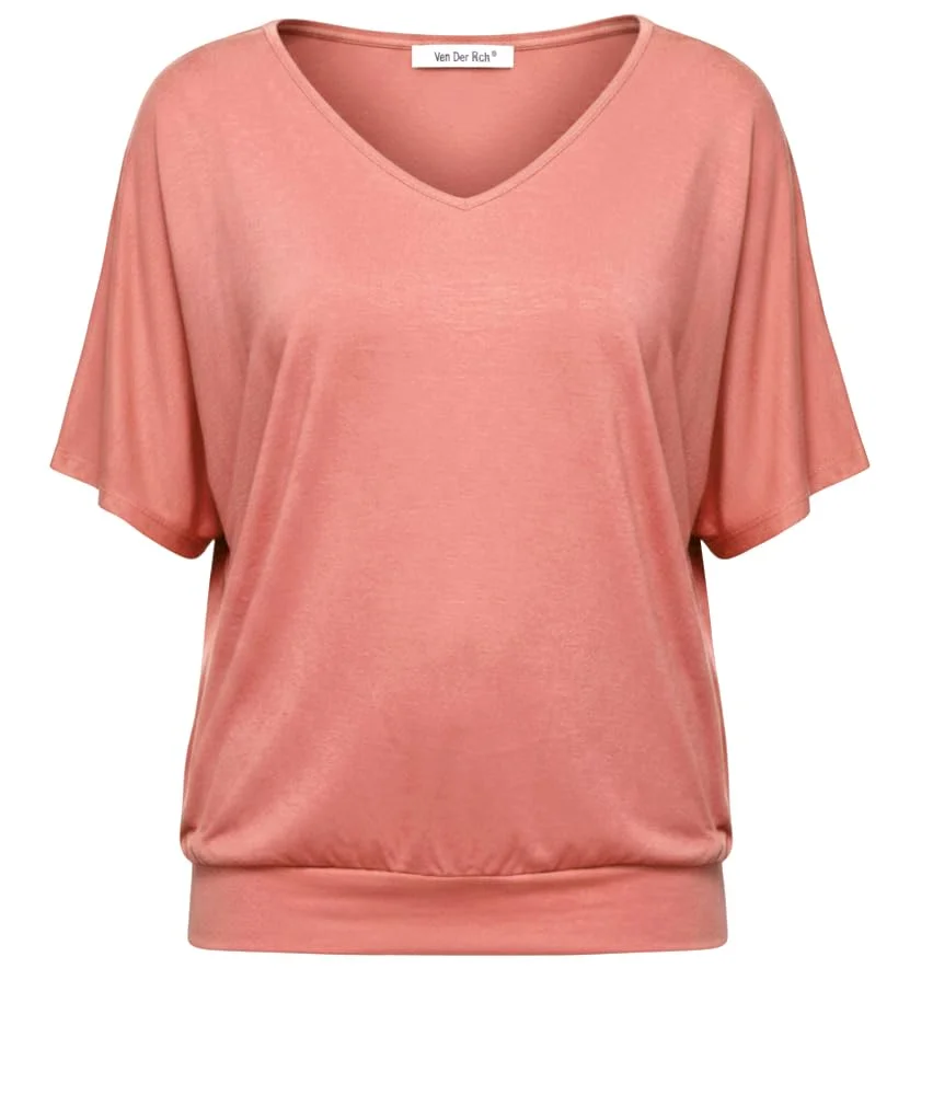 Van Der Rich ® - T-Shirt Raffinierte Einfachheit T-Shirt Einfarbig - Damen