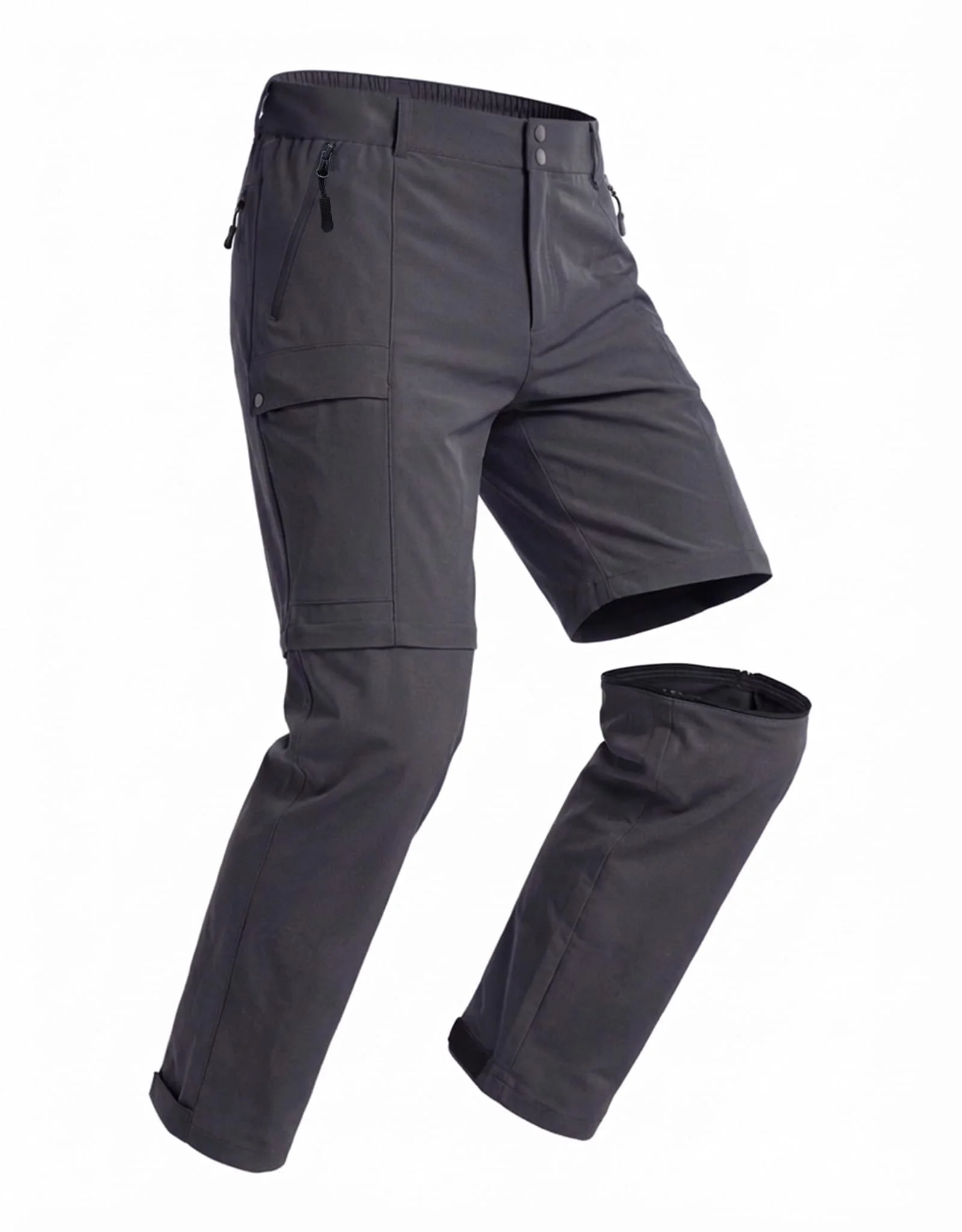 GymBrave Herren Wanderhose Zip-Off Trekkinghose Leicht Atmungsaktiv Outdoorhose Cargo Hose mit Vielen Taschen Sommer Arbeitshose für Wandern Trekking Camping
