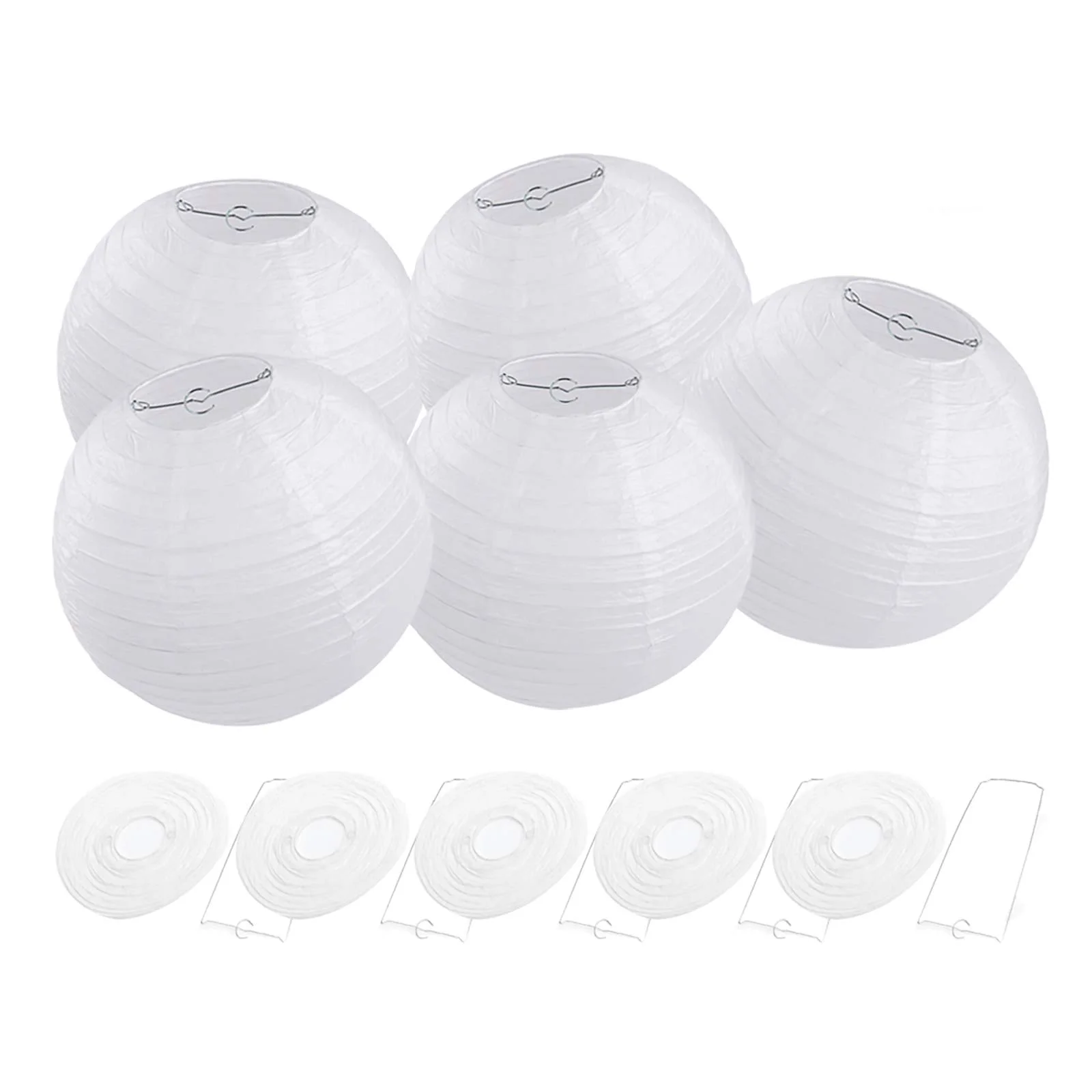 FullBerg 20er weiße Lampions Papier Laterne Ø 20cm 8" rund Ballform Lampenschirm für Hochtzeit Kirche Garten Party Dekoration Weihnachten Papierlaterner Papierlampen
