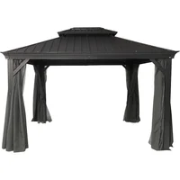 Pavillon aus Polyester und verzinkten Metalldach ca. 360 x 480 x 290 cm - Anthrazit