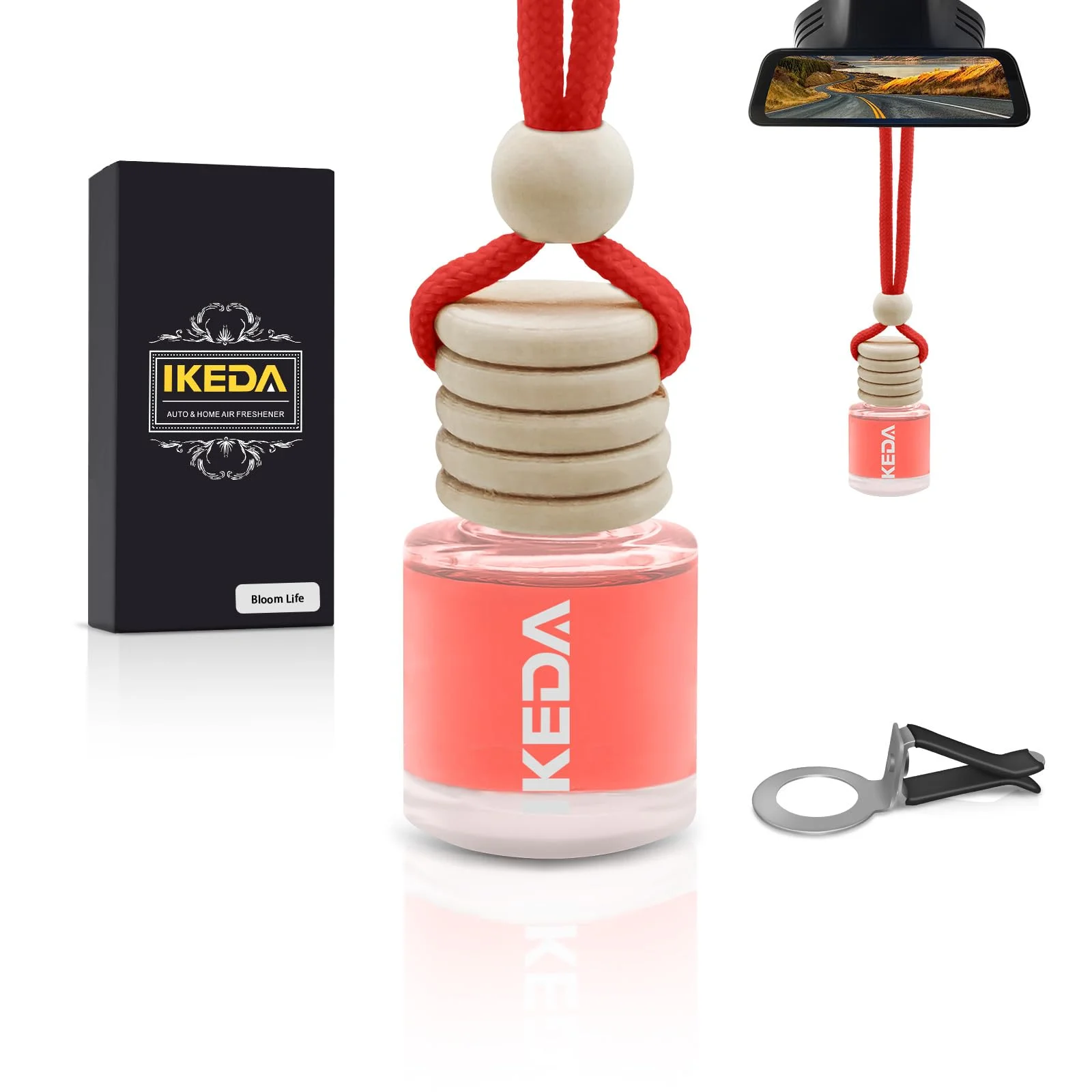 Ikeda Autoduft,Duftbaum Auto Innenraum,HäNgender Auto-Lufterfrischer,Geschenke FüR Frauen MäNner,HäNgender Lufterfrischer FüR Auto & Zuhause, Blühendes Leben-new, 10 ml / 1 Stück