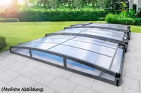 Poolüberdachung "Pollensa" aus Aluminium, ca. 10,99 x 4,26 x 1,05 m