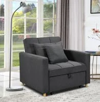 Sofabett inkl. Kissen, ca. 101 cm x 95 cm x 88 cm - Dunkelgrau