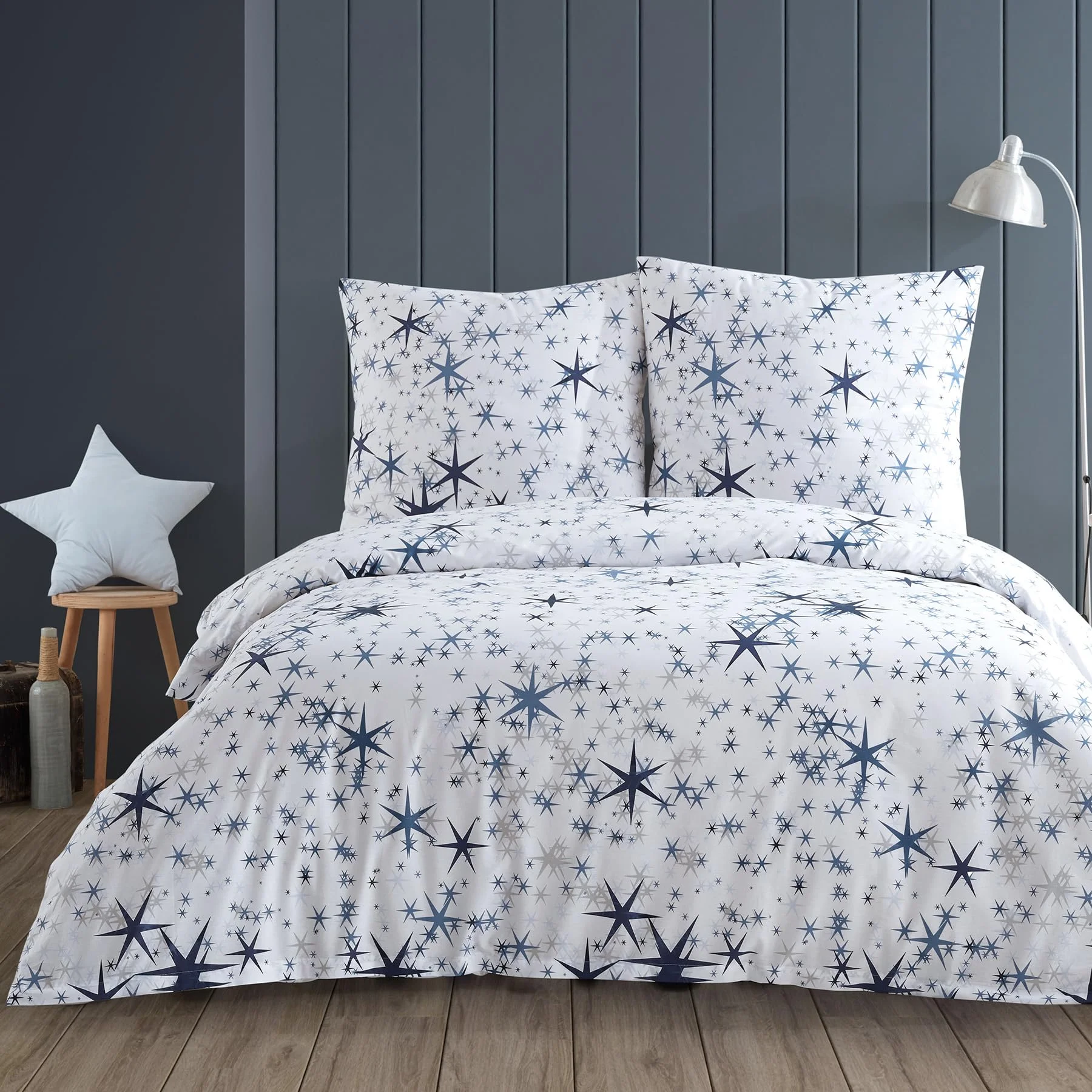 Buymax Bettwäsche Set aus 100% Baumwolle Renforcé, Regenbogen,Sterne,Streifen & Moderne Muster, mit Reißverschluss, Oeko-TEX Standard 100, Verschiedene Größen