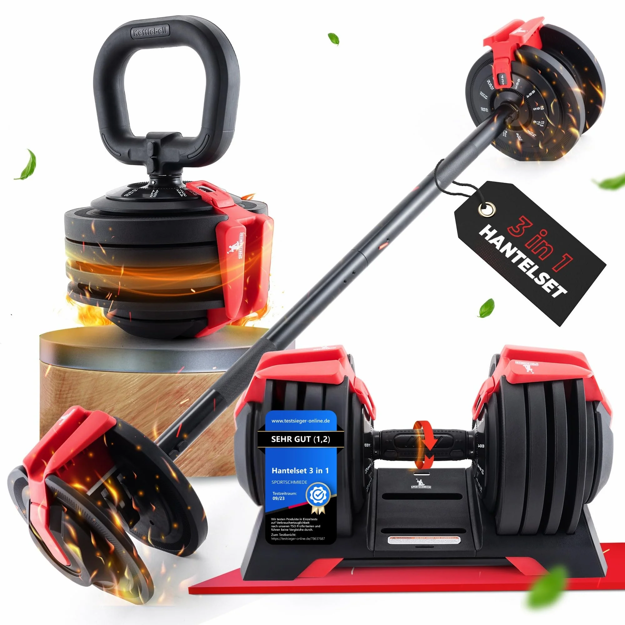 SPORTSCHMIEDE Hanteln Set [Verstellbar] Gewichte Hantel Kurzhanteln für Home Gym | Hantelset Kraftstation | Set für Frauen & Männer - Ideal für Krafttraining & Fitness Fitnessgeräte für Zuhause