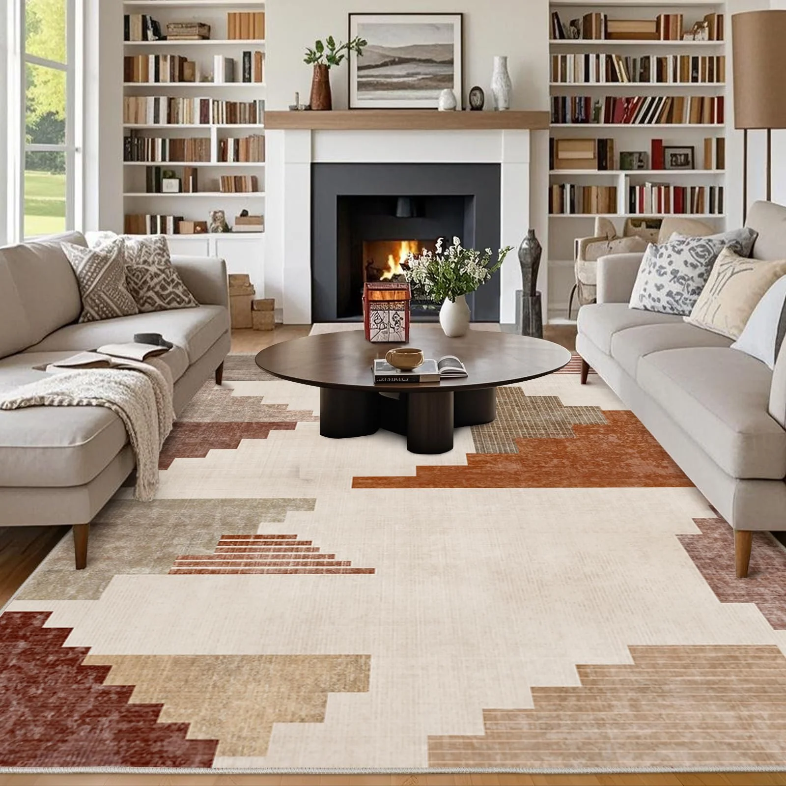Chicnix Moderner Geometrisch Teppich Kurzflor für Wohnzimmer Schlafzimmer Büro Kinderzimmer Esszimmer