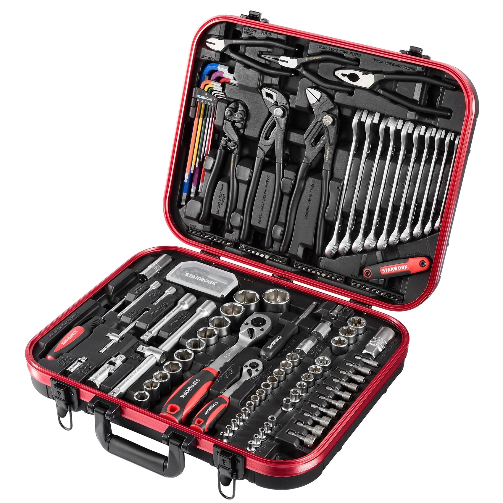 STARWORK TRUE MECHANIC™ 169-teiliges Mechaniker-Werkzeugset und Steckschlüssel-Set, Geschenk-Serie, professionelles metrisches Set