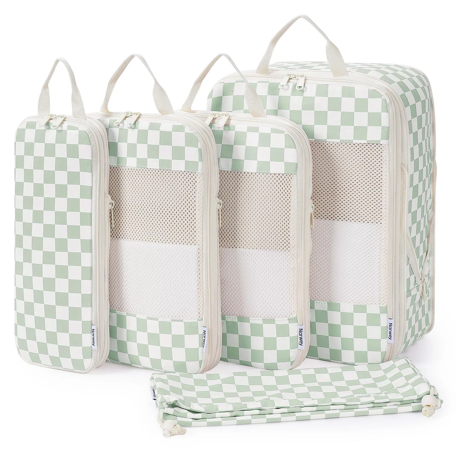 5 Teilige Kompression Koffer Organizer, Compression Packing Cubes Backpack Kompression Packwürfel Rucksack, Koffer Organizer Set and Kofferorganizer for Damen and Herren