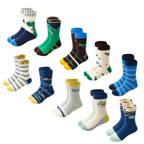 Yemlarey Socken Kinder Jungen Nahtlose Socken Baumwolle Kindersocken Atmungsaktiv Crew Socks Winter/Sommer 10 Paare