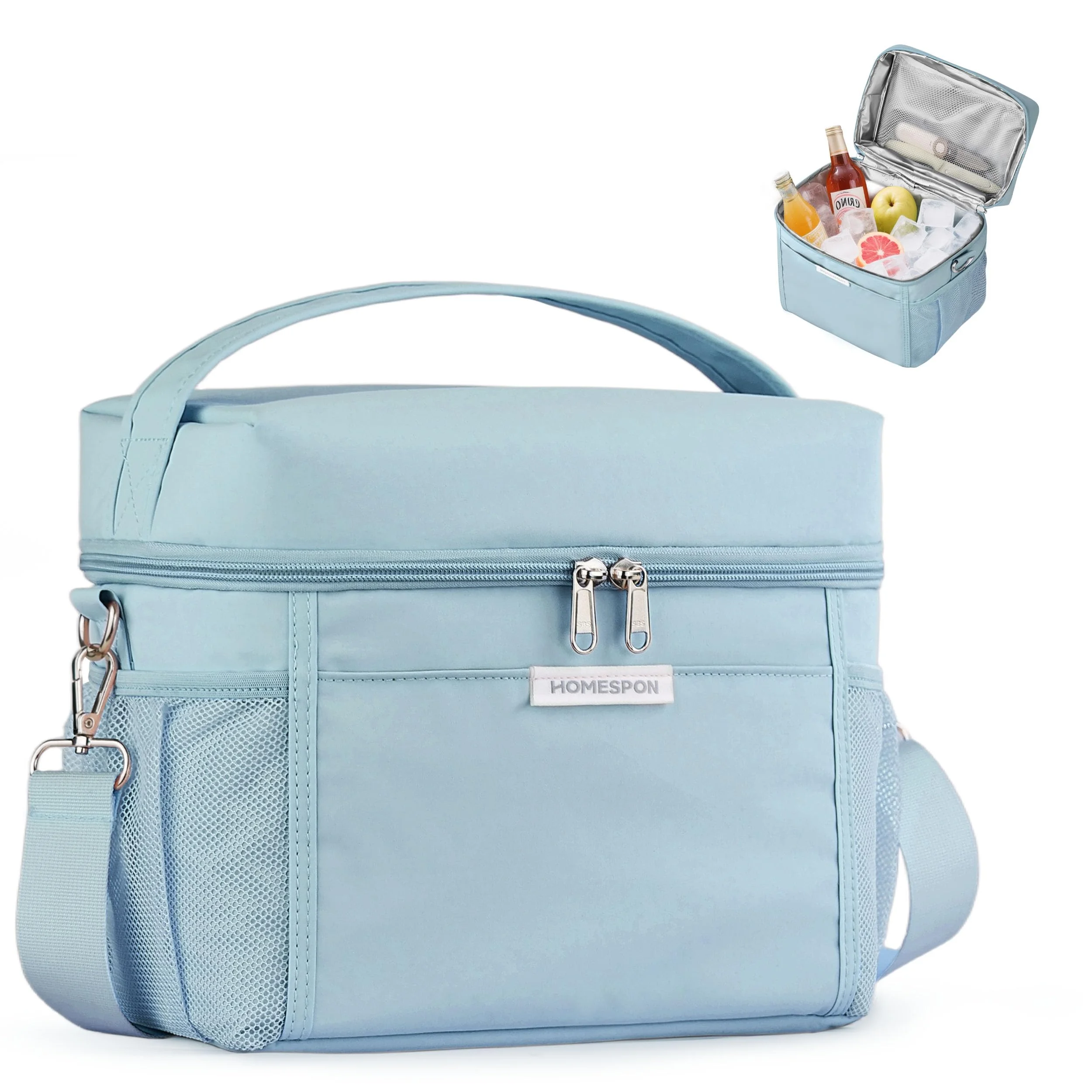 HOMESPON Kühltasche Klein Isoliert Faltbare Lunchtasche für Unterwegs, Picknick, Büro & Reise Thermotasche Lunch Bag mit Tragegriff, 8.5L/15L