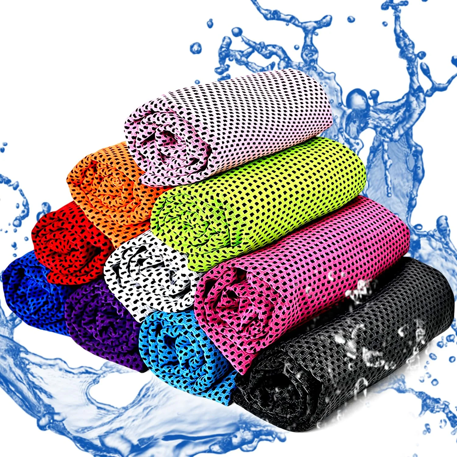 BGNXHYB 10 Stück Kühlendes Handtuch, Cooling Towel,Mikrofaser Handtuch, Kühltücher, Strandtuch mit Kühlfunktion für Fitness Sport Yoga, Golf, Camping, Strand, Training, Reisen, Yogahandtücher