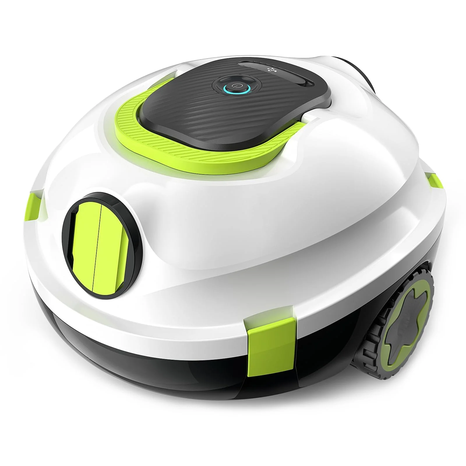 Bocxi Kabellos Poolsauger Akku, 120 Min. Laufzeit, Leichtgewicht Poolroboter, Automatische Reinigung mit Selbsteinparkfunktion, Leistungsstarker Poolsauger für Flache Boden bis 110 m²(Weißg)