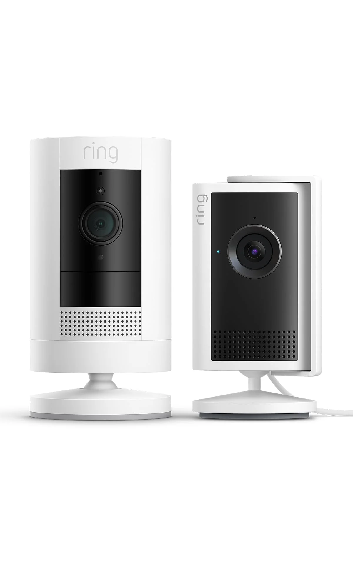 Ring Paket: Außenkamera Akku (Stick Up Cam) 1080p HD + Innenkamera Plus Retinal 2K & 4x-Zoom | Innen & Außen | Kabellos | Alexa | 30 Tage Gratiszeitraum für Ring-Abonnement