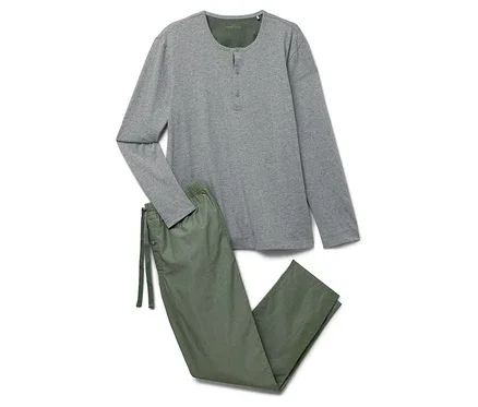 Pyjama-Set mit gewebter Hose