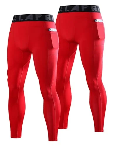 LAFROI Herren 2-Pack schnelltrocknende Kompressionshosen für Training, Laufen, Sport, Baselayer, Leggings, Strumpfhosen