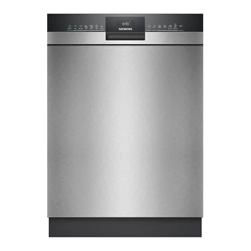 Siemens SN43ES28AE iQ300, Unterbau-Geschirrspüler, 60 cm, Made in Germany, bis zu 3-mal schneller spülen, automatische Türöffnung nach Spülende, smartStart, flex Körbe, Gebürsteter Stahl