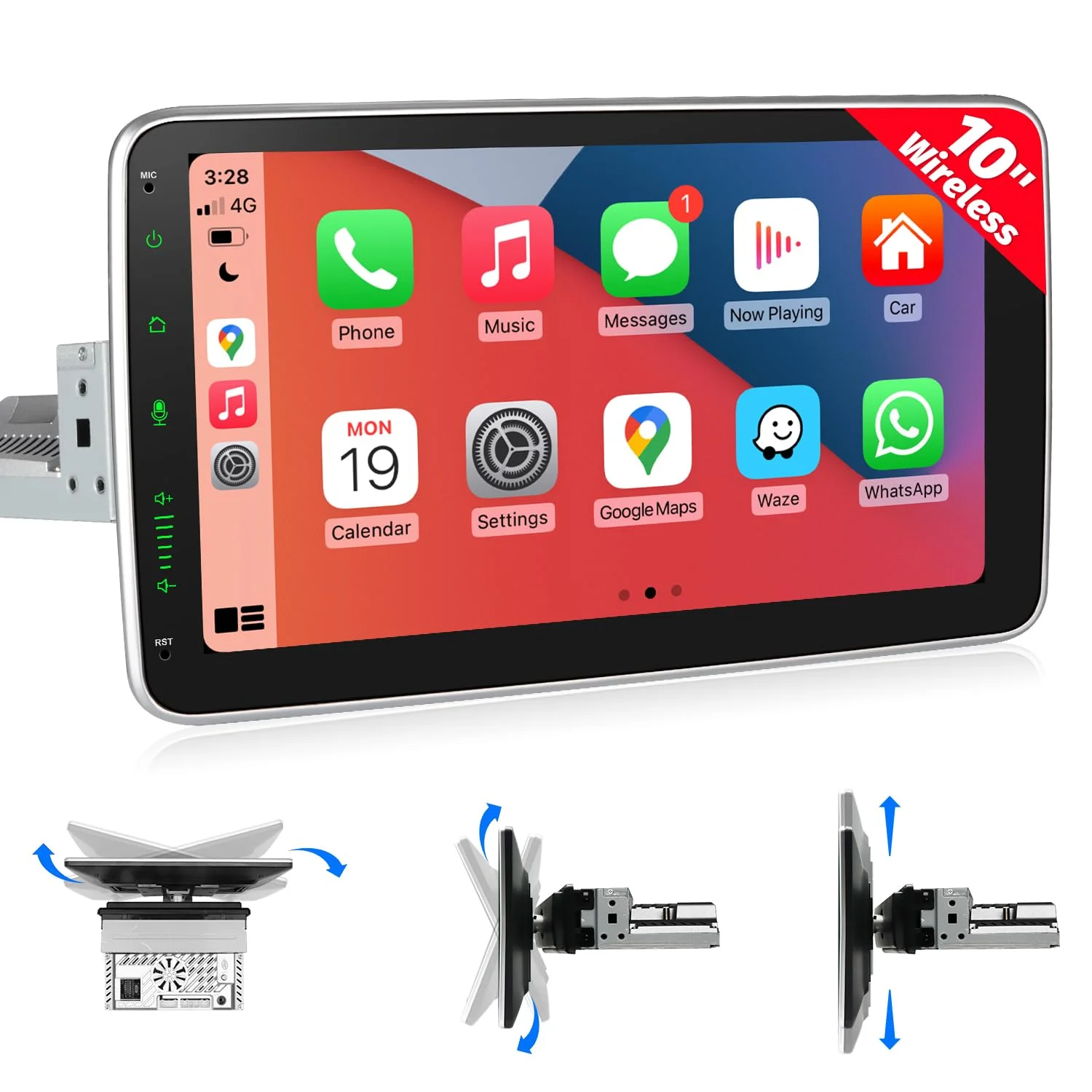 Autoradio mit Bildschirm Kompatibel mit Wireless CarPlay & Android Auto Bluetooth