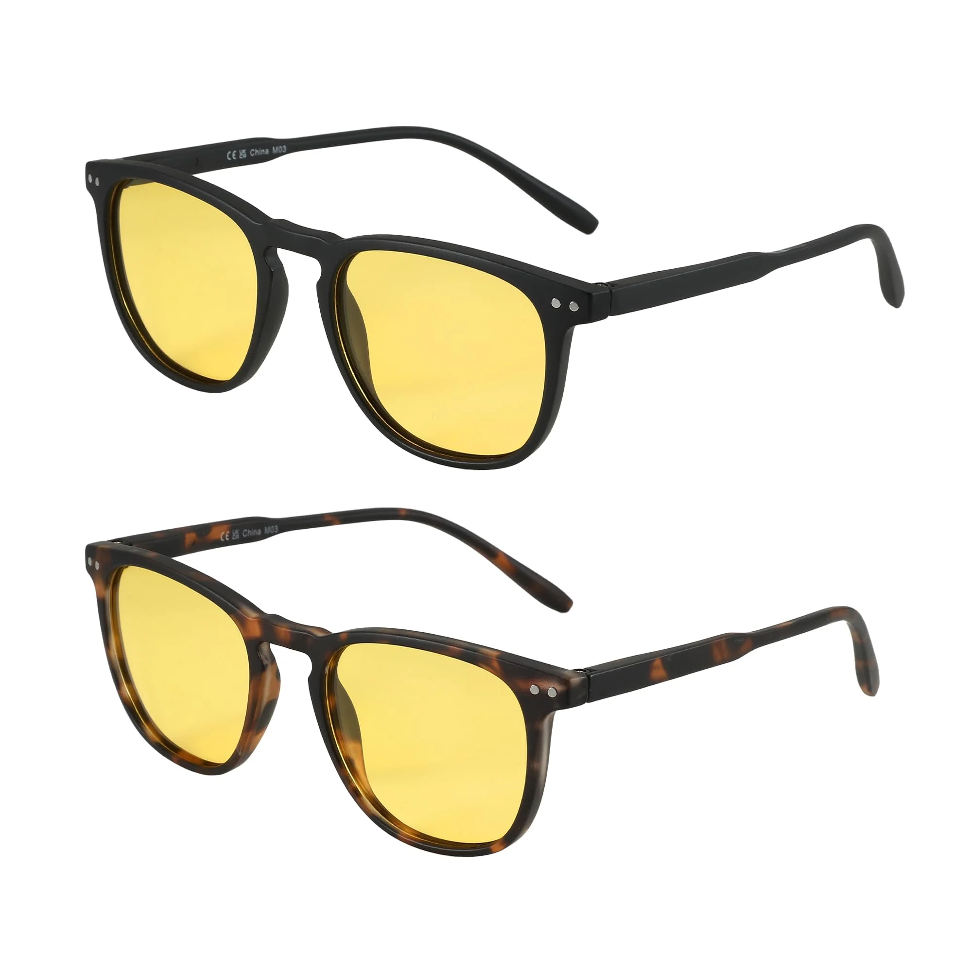 ZENOTTIC 2 Paare Polarisierte Sonnenbrille Damen Herren Retro Vintage Runde Quadratische Unisex UV400 Schutz