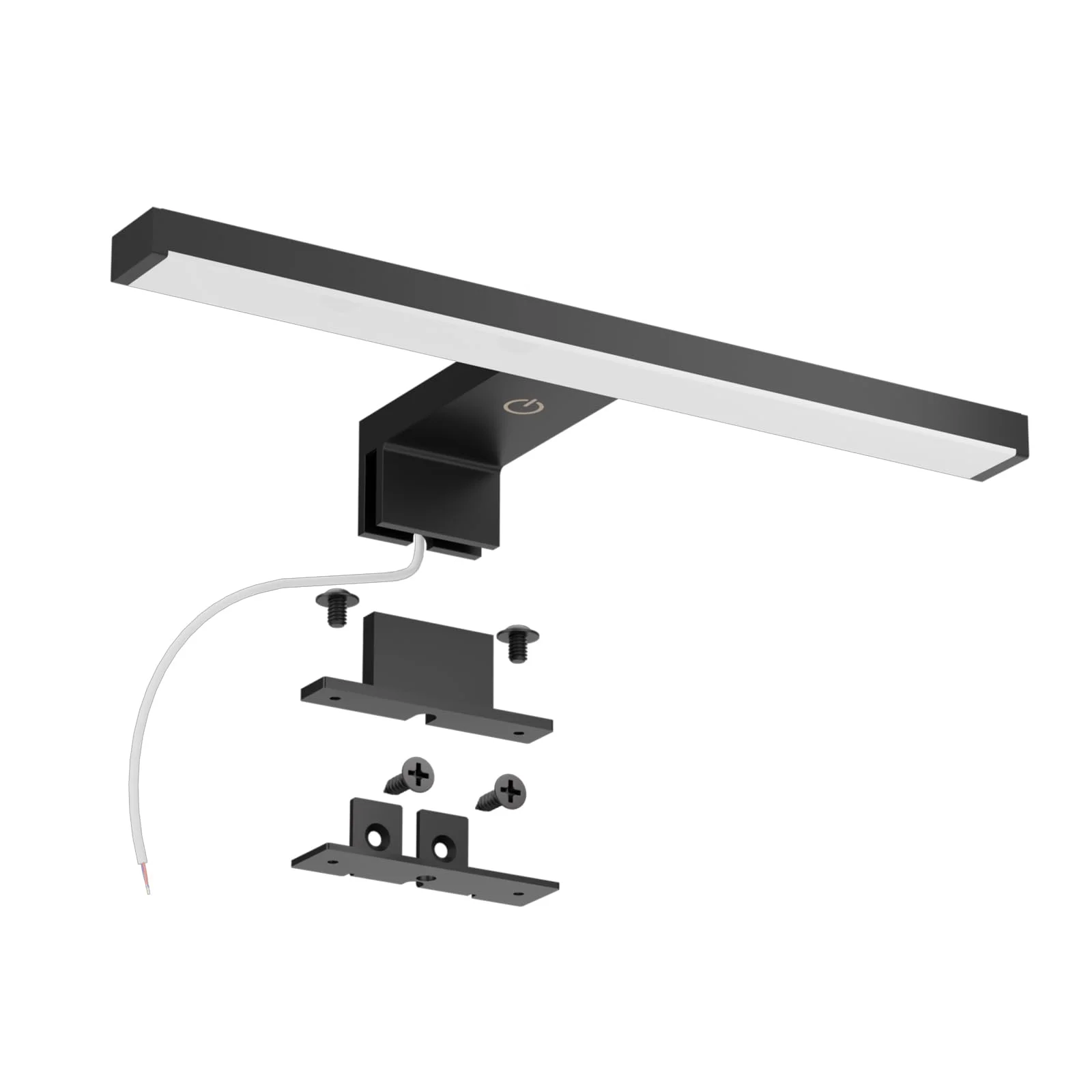 DEELUX Spiegelleuchte Bad Mit Touch-Schalter,Dimmbares LED Spiegellicht(55~550 lm)5W 30cm,4000K Neutralweiß Badezimmer Lampe,Badleuchte,Wandleuchte Spiegellampe 300mm Spiegellampen für das bad,Schwarz