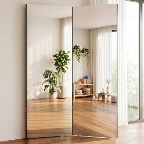 brisafe 180x120 cm Faltbarer Ganzkörperspiegel Beidseitig klappbarer Standspiegel