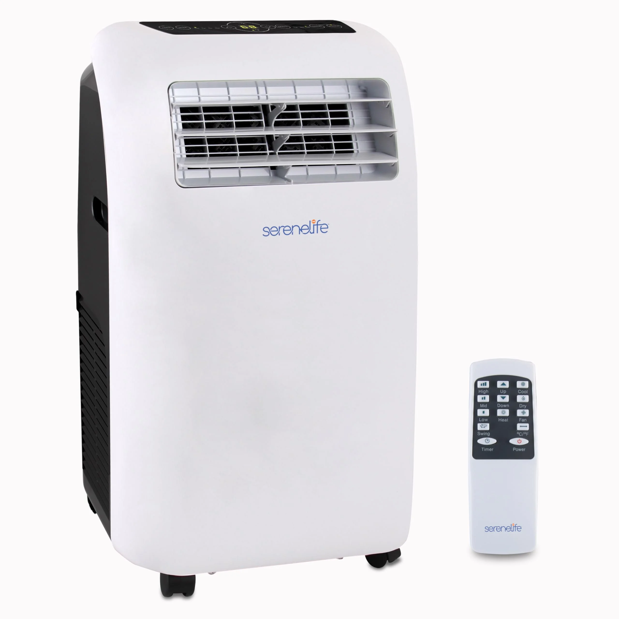 SereneLife Mobile Klimaanlae, Klimagerät, Air Conditioner, 7000 BTU, 2kW- Mobiles Klimagerät- mit Abluftschlauch, 3in1 Luftkühler,Luftentfeuchter  Ventilator, 24h Timer, Fernbedienung, Raumgröße 33m2