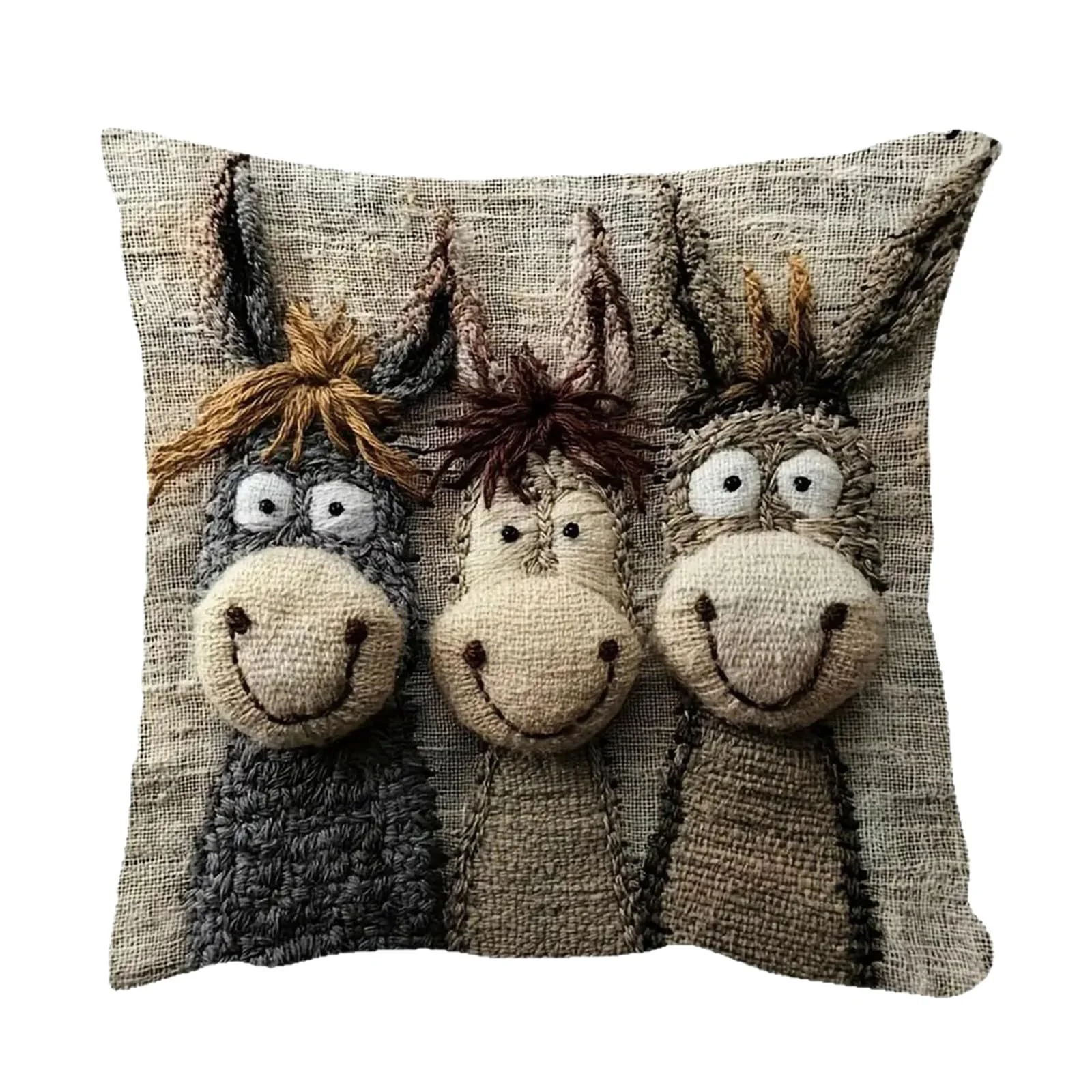 Kissenbezug 45x45 Kissenbezüge mit Cartoon-Motiven Alpaka Kissenbezüge Kissen mit Hochlandrind Hochlandrind-Dekorationen Geschenk für Frauen, Kissenbezug, Tierblumen-Dekoration