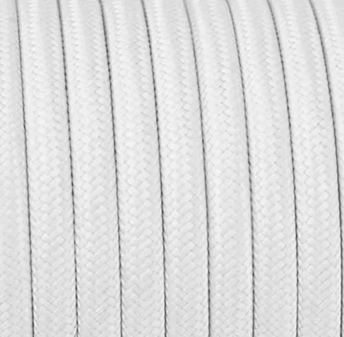 Textilkabel Weiß [3x1,5] - 1.2, 2, 3, 4, 5, 6, 7, 8, 10, 12, 15, 20, 25, 30, 50, 100, 200 Meter 3 - adrig Stoffkabel Pendelleitung Lampenkabel Textile Cable 3G1,5