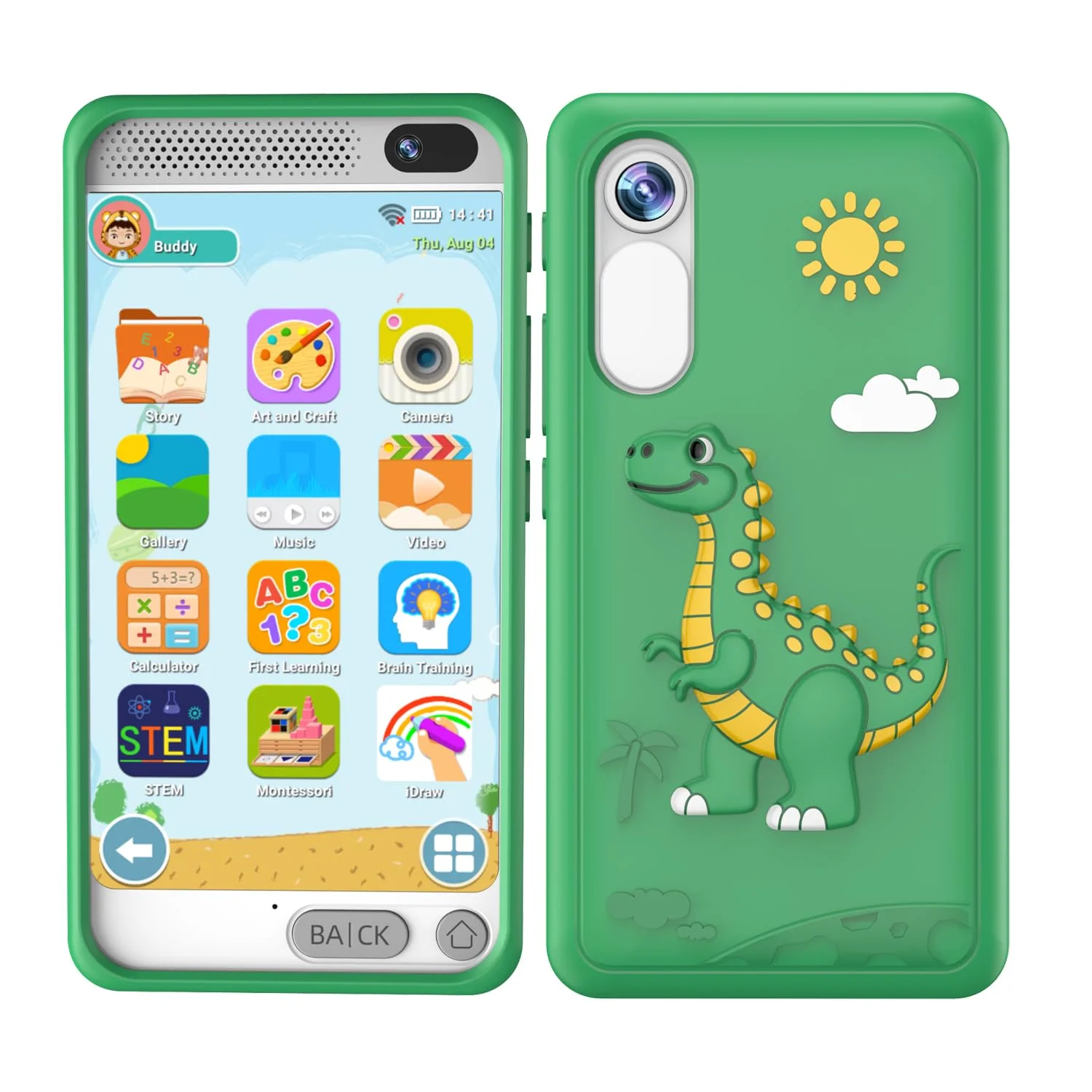 Kinder Handy Smartphone mit 1080P HD Dual Kamera aufnehmbar Video, 3.97" Zoll Touchscreen Digitalkamera für 3–12, Kinder Smart Phone Kinderhandy für Geburtstagsgeschenk (Grün)