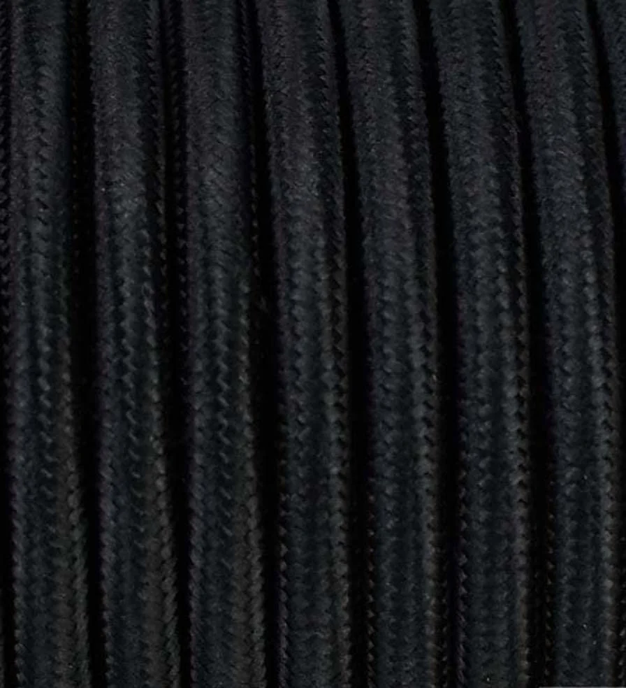 10 Meter 3 - adrig Textilkabel Stoffkabel Pendelleitung Lampenkabel Textile Cable 3x0,75 3G0,75 Schwarz
