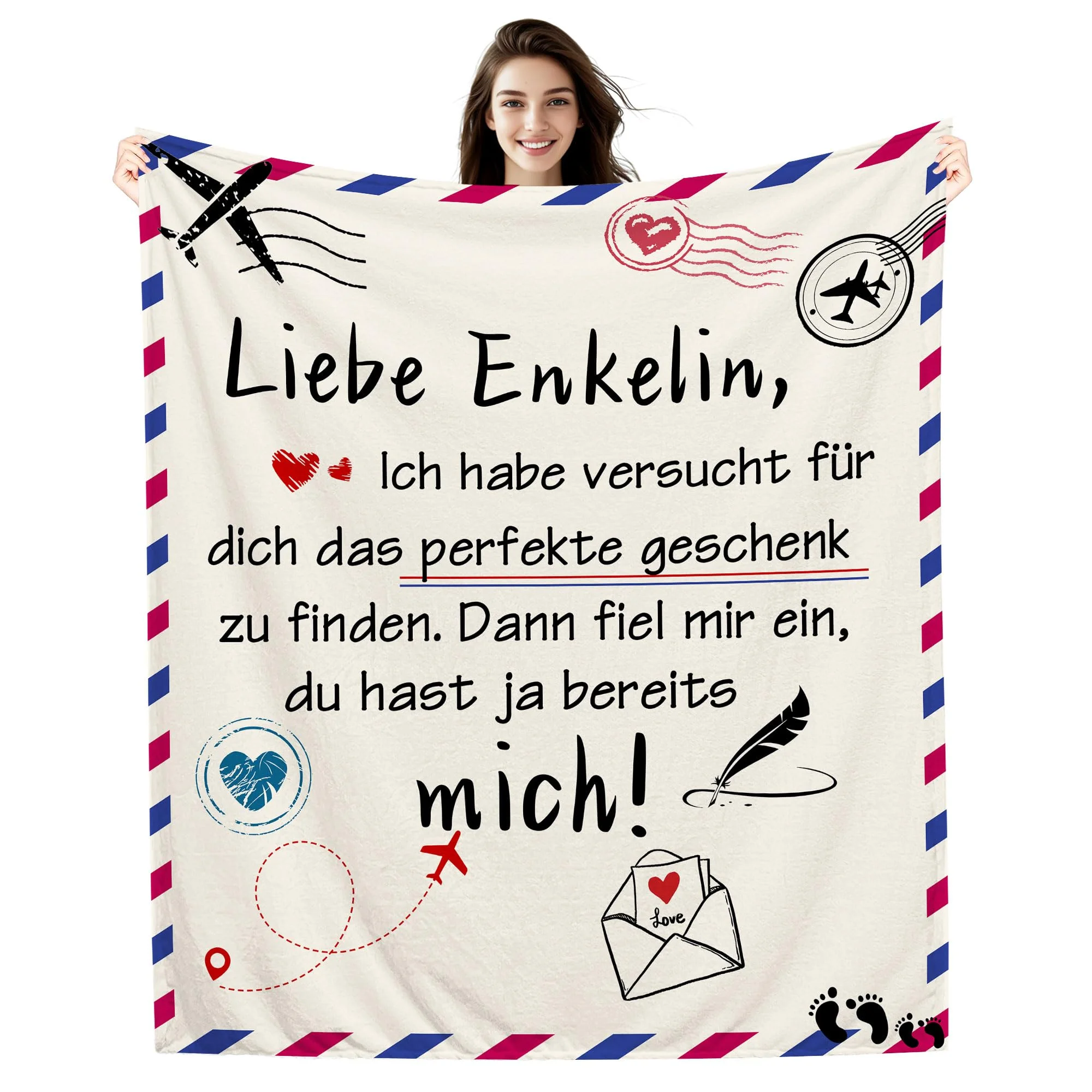Amorea Enkelin Decke Ich Habe versucht Finden Dann fiel Mir EIN du hast ja bereits Mich Decke für die Enkelin von Oma Opa Geburtstag Abschlussfeier