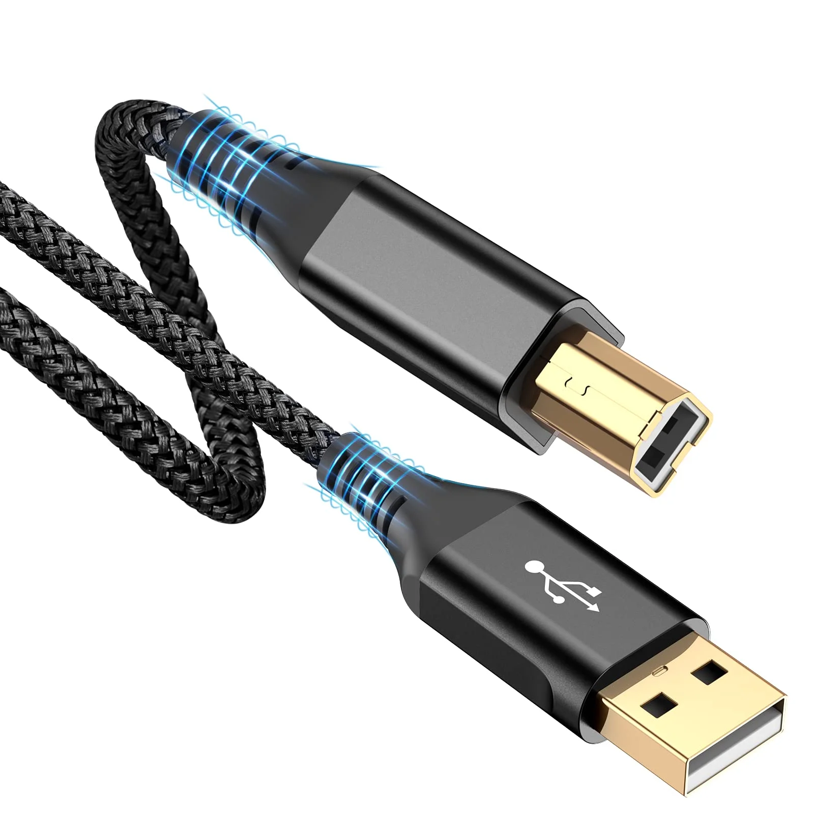 USB Druckerkabel 6M, Scannerkabel USB 2.0 Typ B Kabel USB A auf USB B Drucker Kabel PC Printer Cable Kompatibel für HP, Dell, Canon, Epson, Lexmark, Xerox, Brother, Samsung, Pixma