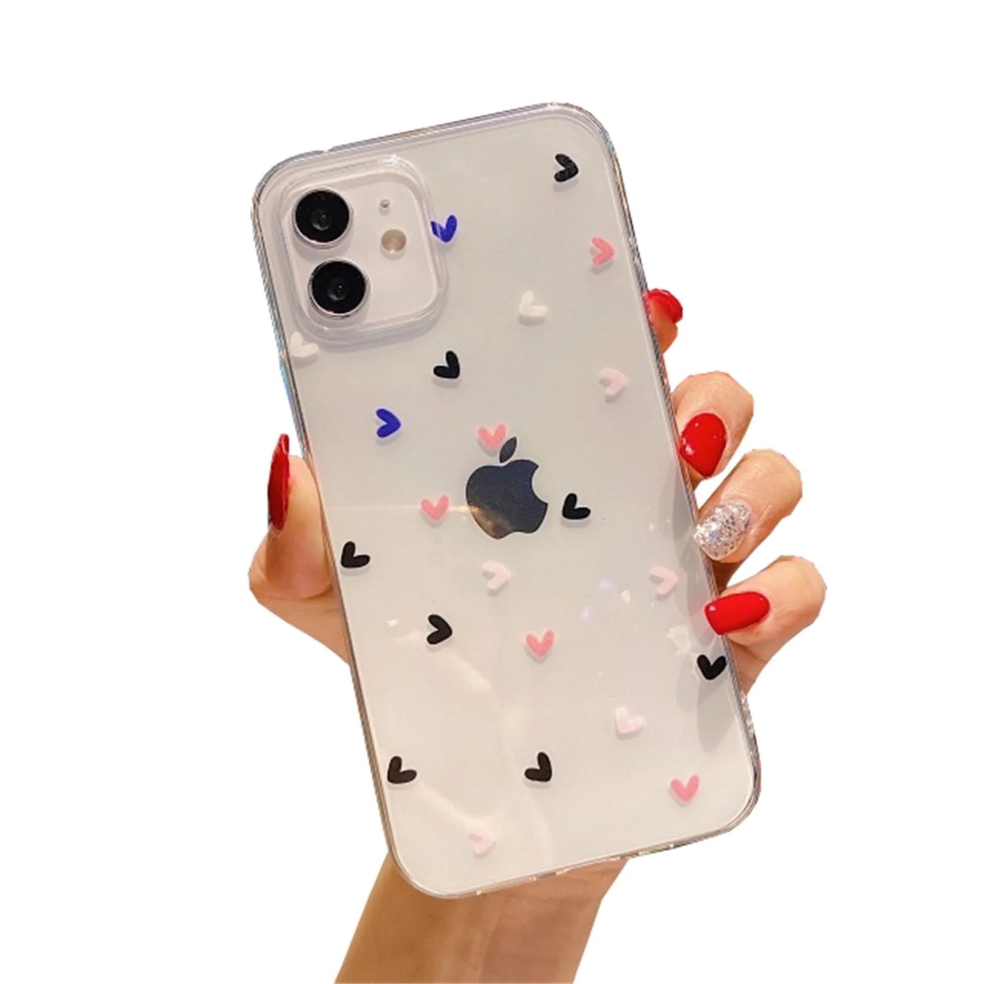 Einaily Hülle für iPhone 16 Plus Case Crystal Clear Handyhülle Mode Chic Muster Ultra Dünn TPU Silikon Herz Bumper Stoßfest Kratzfest Schutzhülle für iPhone 16 Plus Slim Cover