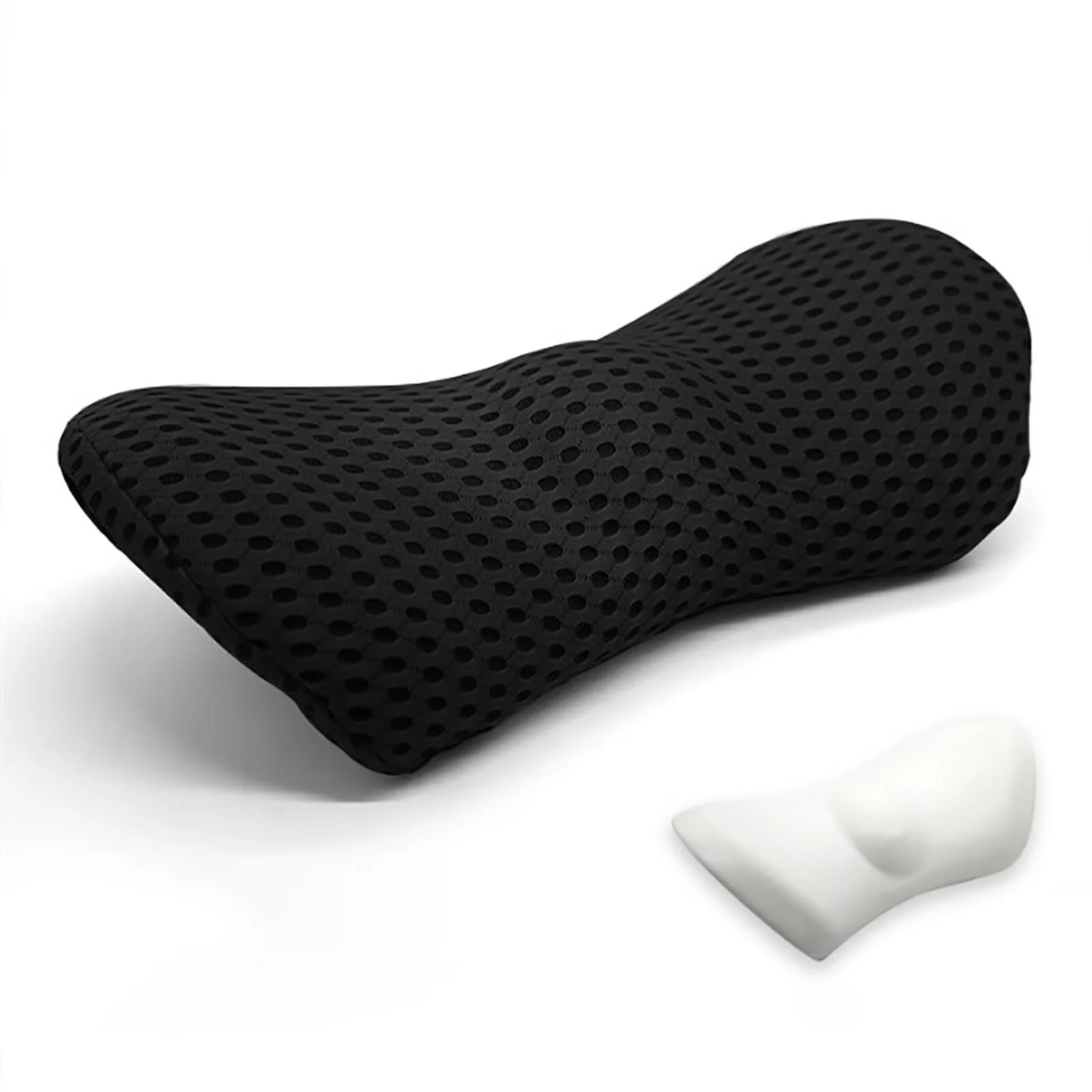 Edumov Lendenwirbelkissen, Ergonomisches Rückenkissen, Memory Foam Lendenkissen Auto, Komfort Rückenstützkissen zur Druckentlastung, Rückenpolster für Bett/Stuhl/Autositz/Bürostuhl (Blau)