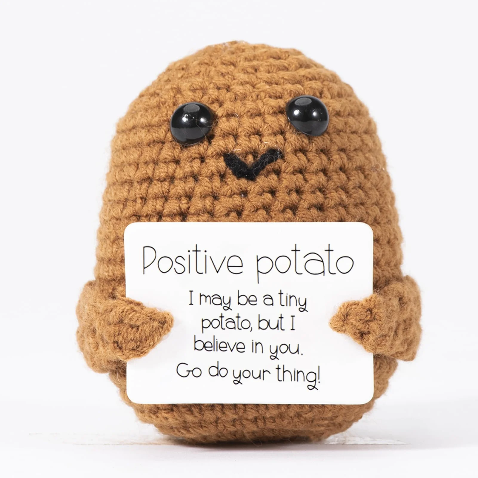 XBOCMY Pocket Hug Positive Kartoffel, Kreative Strickwolle Kartoffel Puppe, Mutmacher Geschenk, Geschenke für Frauen, Einschulung Geschenk