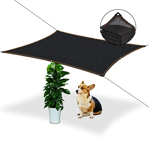 Sonnensegel Rechteckig Klein mit öSen Sonnenschutz Schwarz Markise Stoff Garten Terrasse Uv Schutz für Pflanzen Balkon Terrassendach Pool