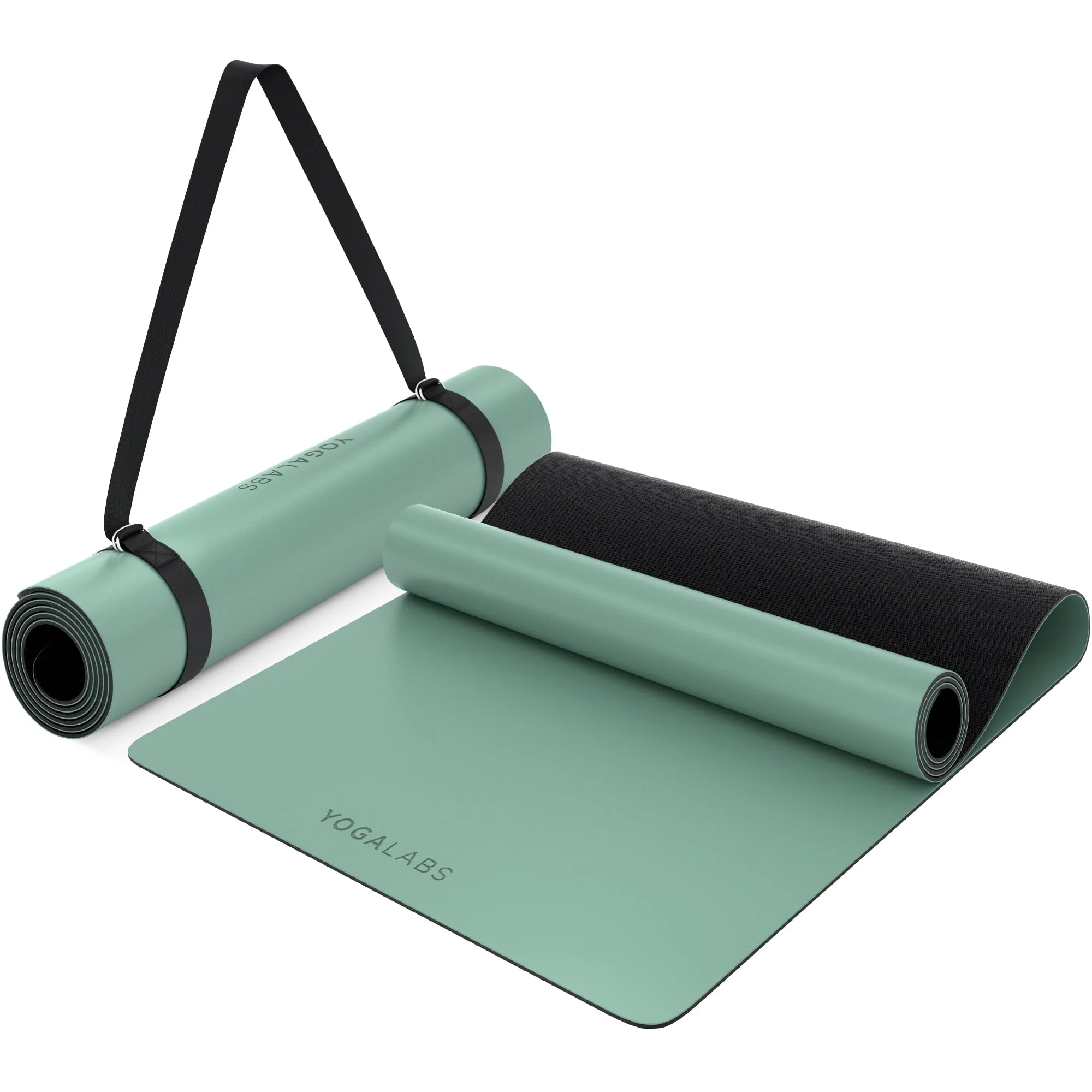 YOGALABS® - Premium Yoga-Matte STUDIO 185 x 68 x 0,4cm (extra groß) inkl. Gurt aus ECO PU & Naturkautschuk - Antirutsch-Beschichtung Gymnastik & Pilates-Matte 100% nachhaltig, schadstofffrei