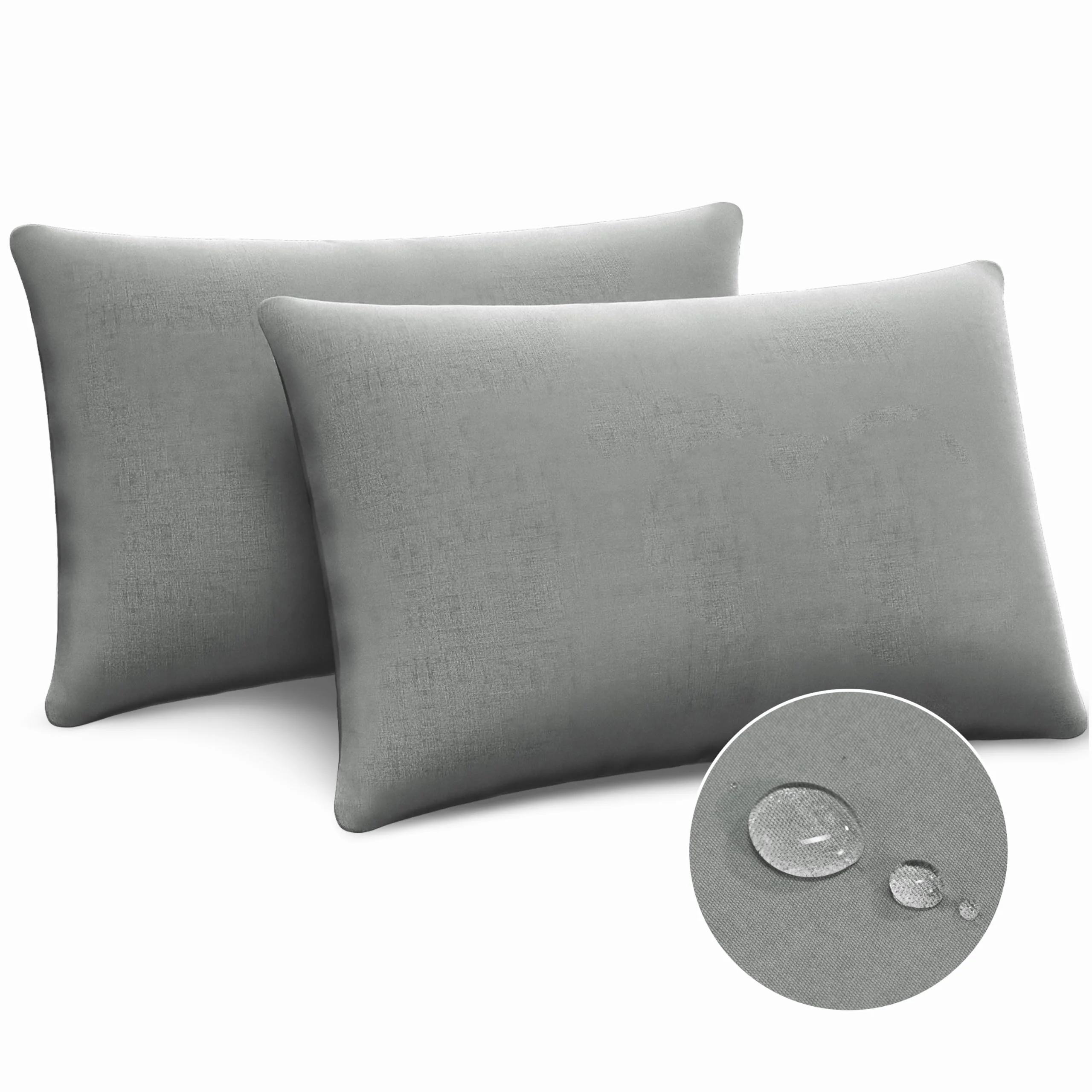 WVIOWVI wasserdichte Kissenbezüge 2er Set - Atmungsaktiver für Allergiker, Wasserfest Kissenbezüge Kopfkissen Kissenhülle - Passend für 40x70 cm Kissen