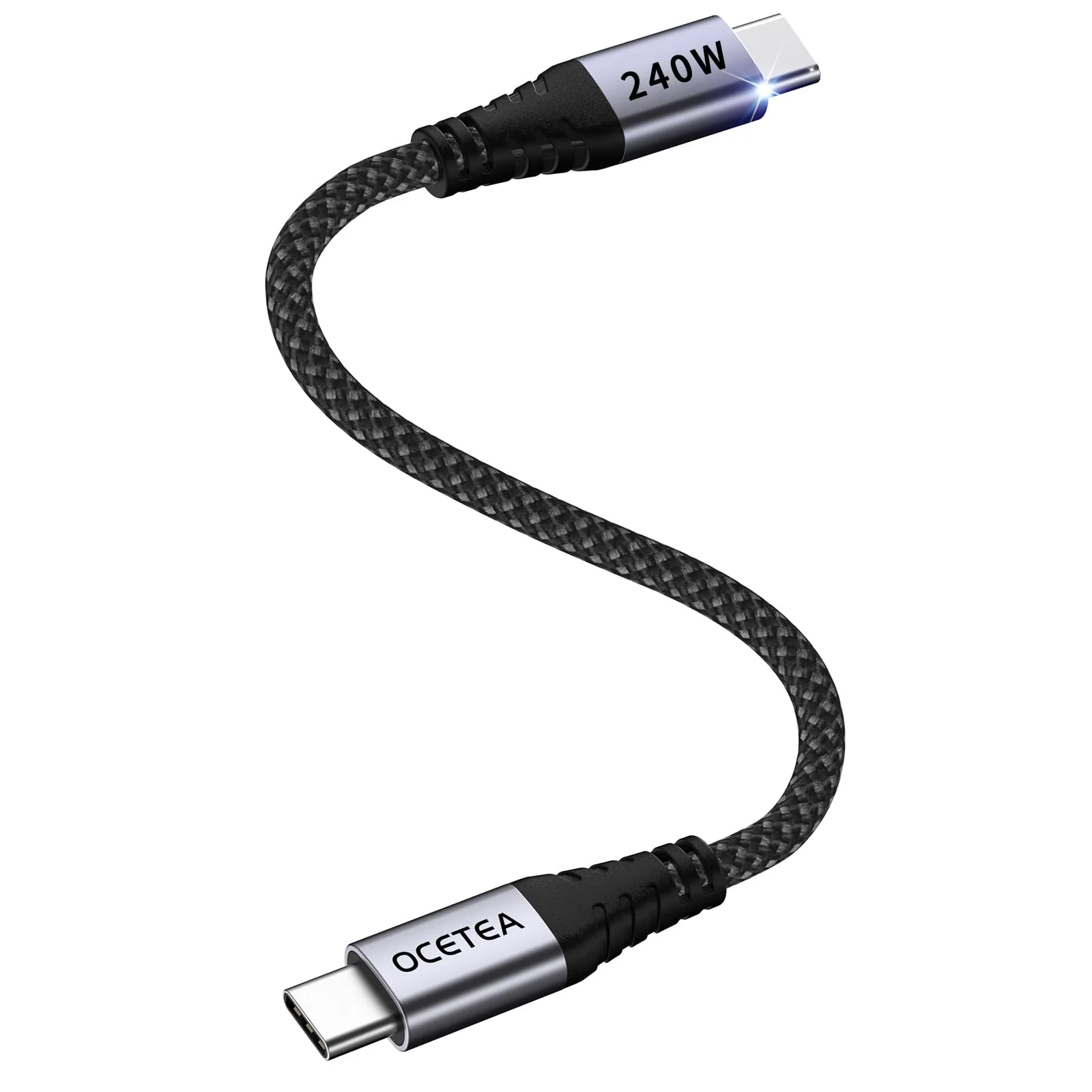 Ocetea 240W USB C auf USB C Kabel Kurz 30CM, PD3.1 USB C Schnellladekabel USBC to USBC Ladekabel Kompatibel mit iPhone 16 15 Pro Max, MacBook Pro Air, iPad Pro Air, Galaxy S24 S23, Pixel