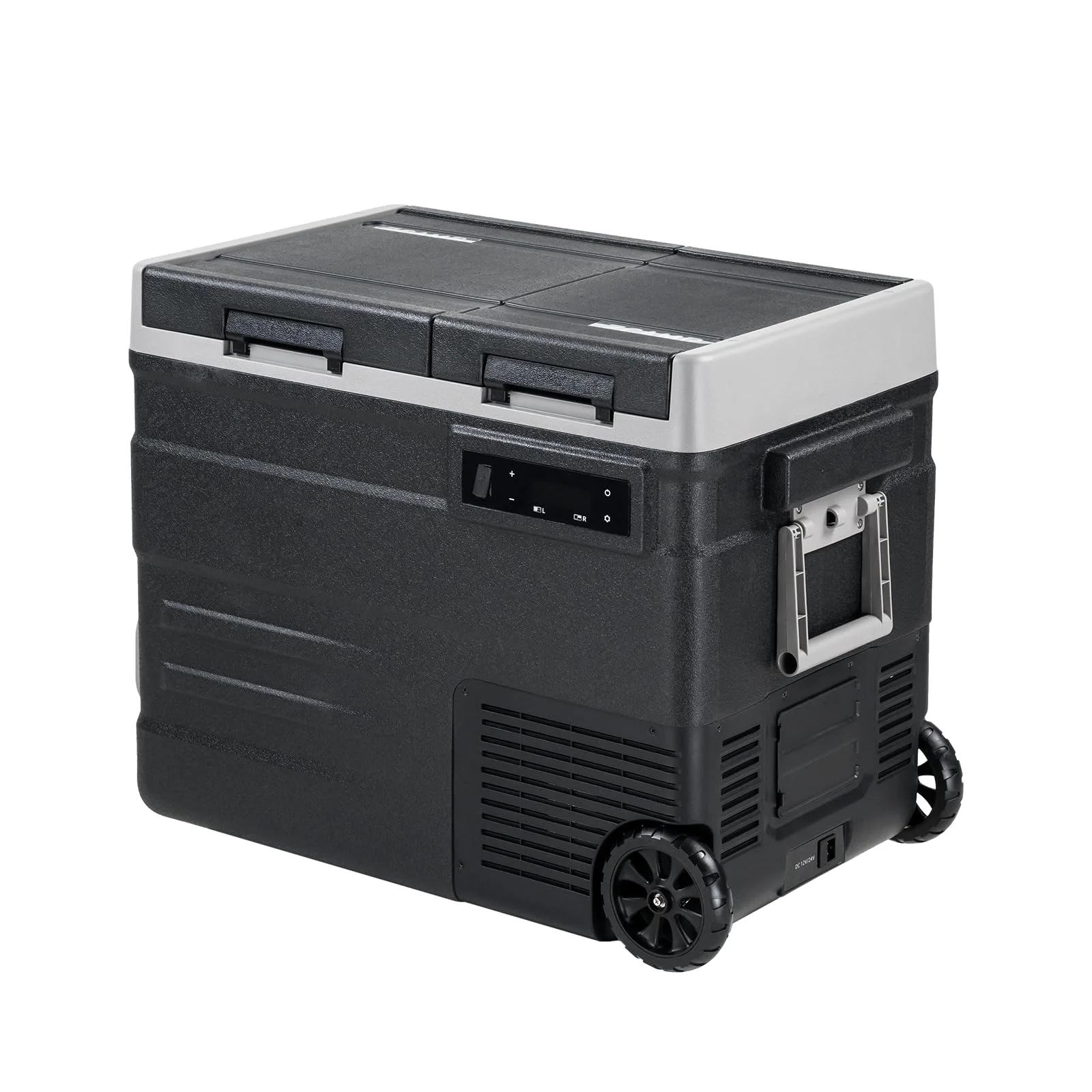 zcamp UD55 49L Kompressor Kühlbox Auto Kühlbox Elektrisch Dual Zone, mit LED-Touch、Rädern und klappbarem Zuggriff, Tragbare Camping Gefrierbox 12/24v für Lkw, Boot, -20℃-20℃
