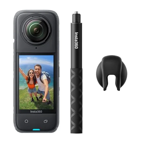 Insta360 X4 Action-Cam, 4K Weitwinkelvideos, Unsichtbarer Selfie-Stick Effekt, Abnehmbarer Linsenschutz, 135 min Akkulaufzeit, KI-Bearbeitung, Stabilisierung, für Sport.