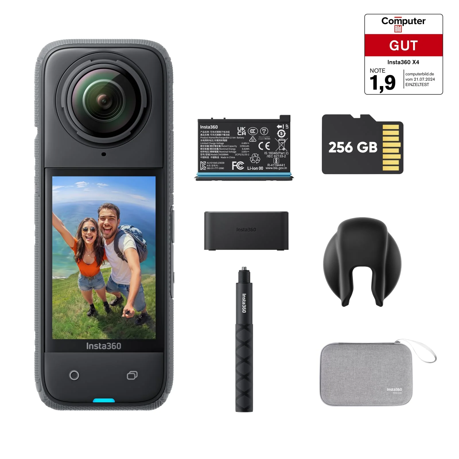 Insta360 X4 - wasserdichte 8K 360 Action-Kamera.