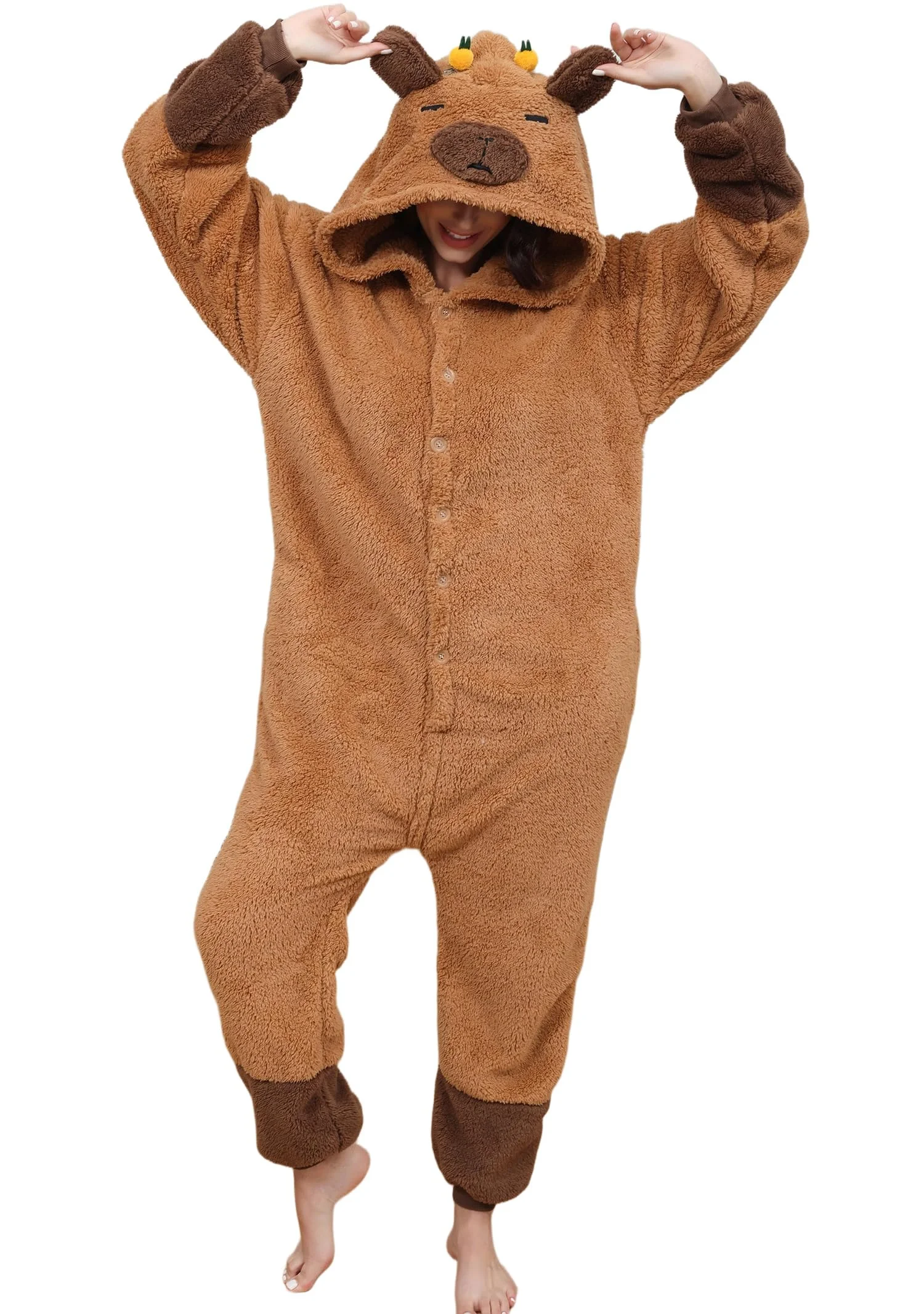 LATH.PIN Pyjamas Jumpsuit Panda Unisex Erwachsene Tier Onesie Cosplay Halloween Karneval Kostüme Damen Schlafanzug Tierkostüme Winter