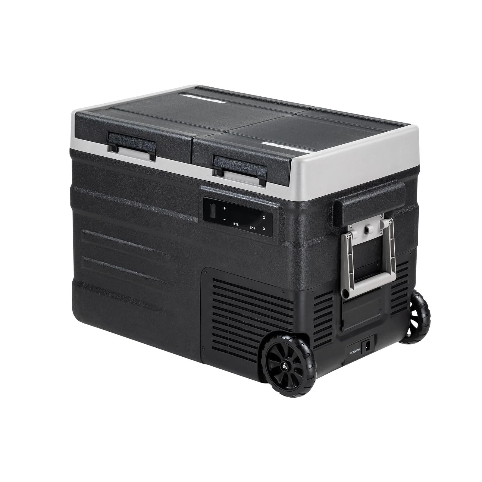 zcamp UD45 40.5L Kompressor Kühlbox Auto Kühlbox Elektrisch Dual Zone, mit LED-Touch、Rädern und klappbarem Zuggriff, Tragbare Camping Gefrierbox 12/24v für Lkw, Boot, -20℃-20℃