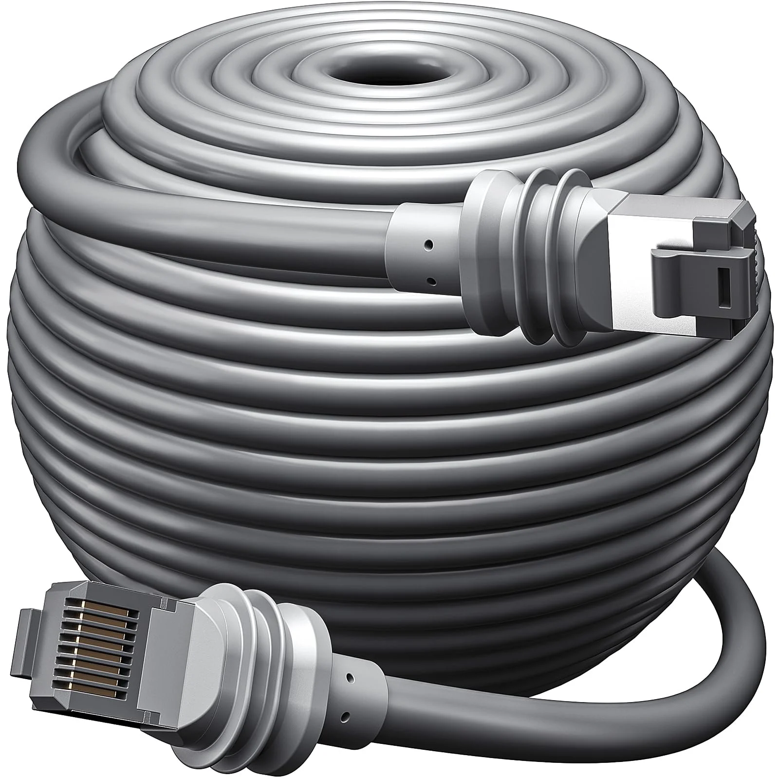 Plowaroe Starlink Gen 3 Kabel 15 M für Starlink Standard 3-Generation/Mini Ultralange Hochgeschwindigkeits-Ethernet-Kabel, wasserdicht als Ersatz für Verlängerungskabel (grau)