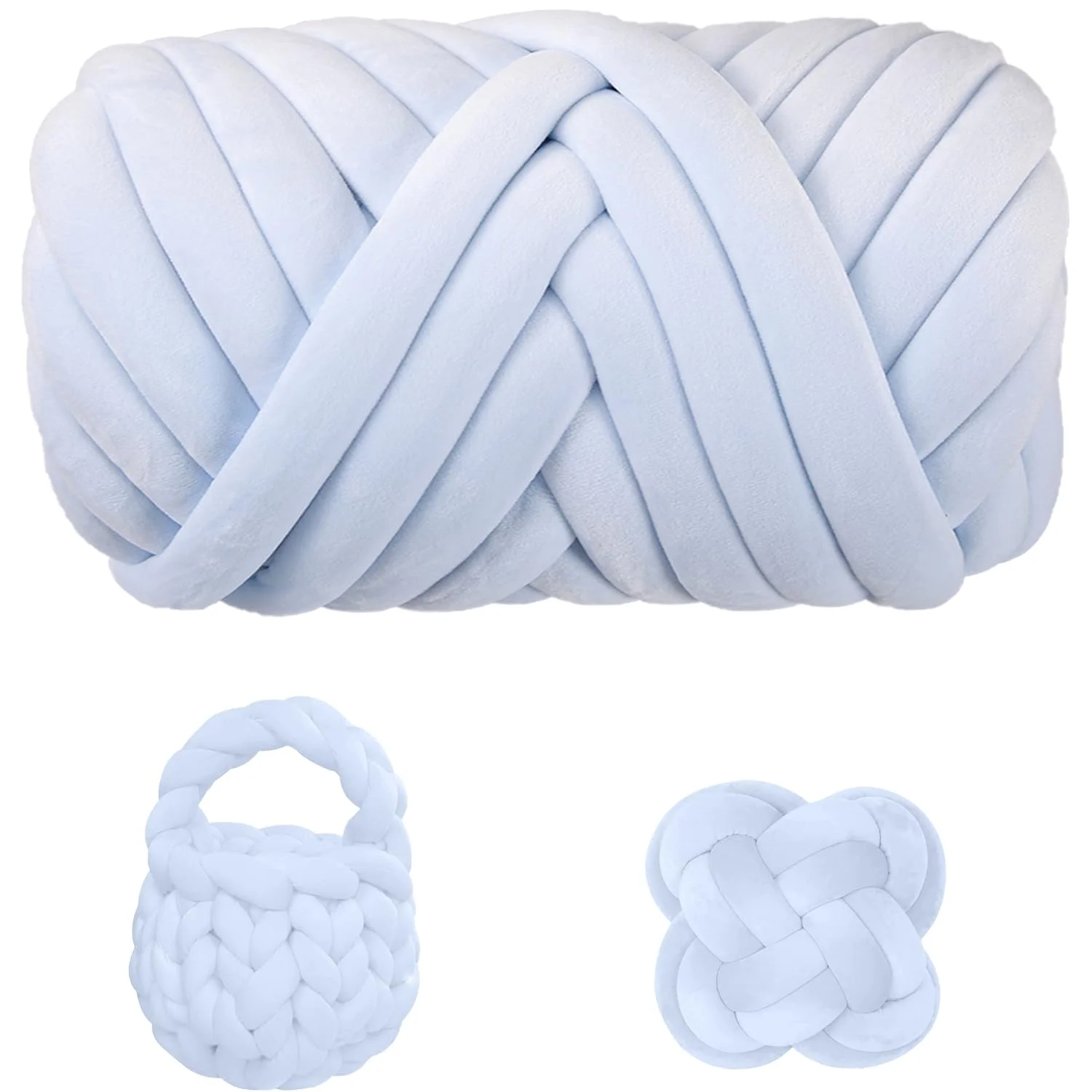 Maxee Dicke Wolle Garn 500g, Chunky Yarn XXL Wolle zum Handstricke, Sperrige Textilgarn zum häkeln für körbe, Decke, Kissen, Rucksack,Haustierkorb