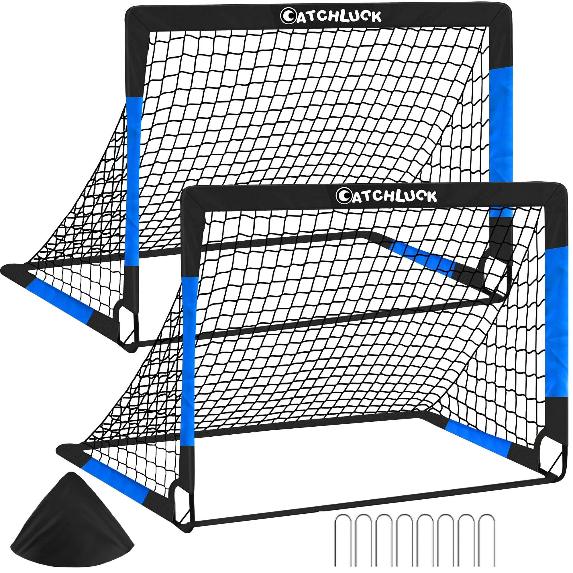 CATCHLUCK Fussballtore für Kinder Garten Fußballtor Tore Fußball Kinder Pop Up 2er Set Outdoor Fussballtor mit Tragetasche
